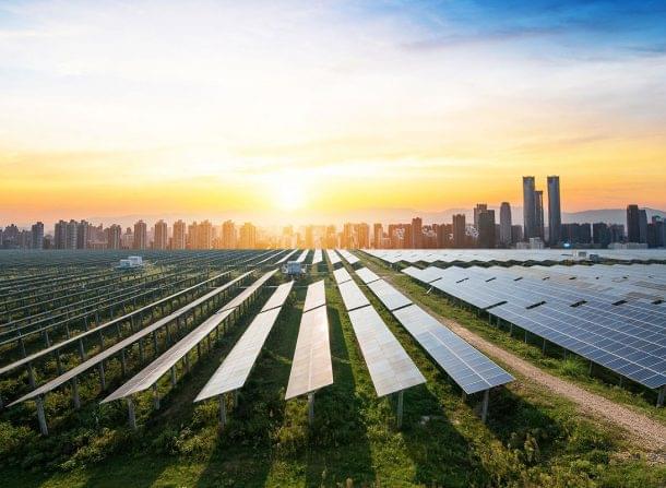 Solar Panels Sunset